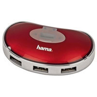 Hama USB 2.0 Hub 1:4, red (00078486)